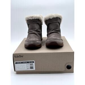 TAOS Womens Mid Boot Suede Ruched Taupe Size‎ 8